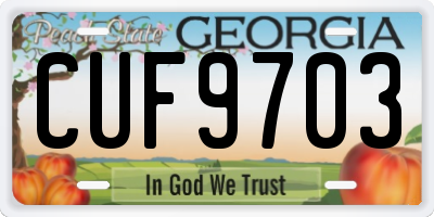 GA license plate CUF9703