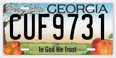 GA license plate CUF9731