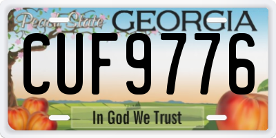 GA license plate CUF9776