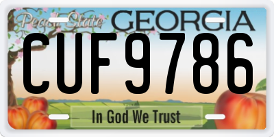 GA license plate CUF9786