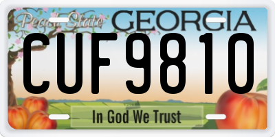 GA license plate CUF9810