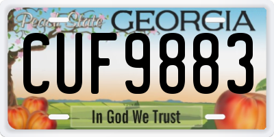 GA license plate CUF9883