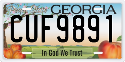 GA license plate CUF9891