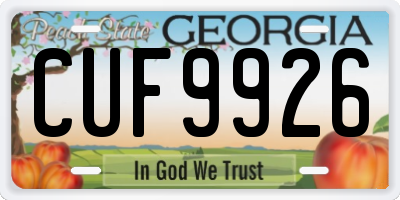 GA license plate CUF9926