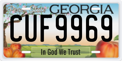 GA license plate CUF9969