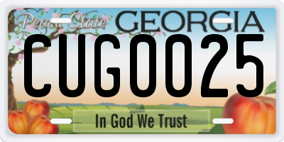 GA license plate CUG0025