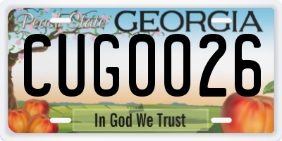 GA license plate CUG0026