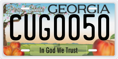 GA license plate CUG0050