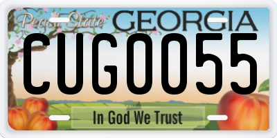 GA license plate CUG0055