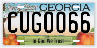 GA license plate CUG0066