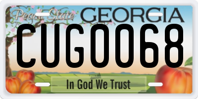 GA license plate CUG0068