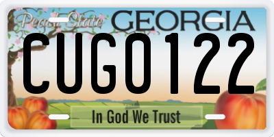GA license plate CUG0122