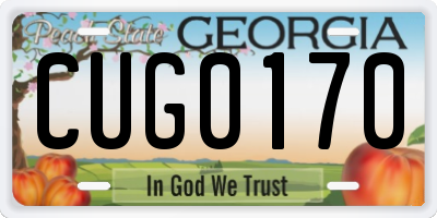 GA license plate CUG0170