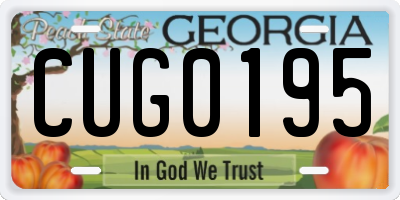 GA license plate CUG0195