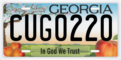 GA license plate CUG0220