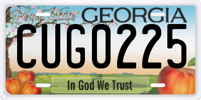 GA license plate CUG0225