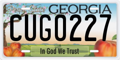 GA license plate CUG0227