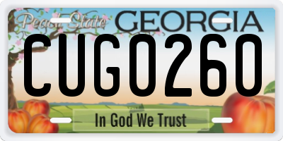 GA license plate CUG0260