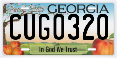 GA license plate CUG0320