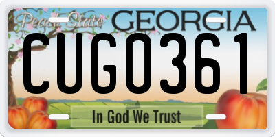 GA license plate CUG0361