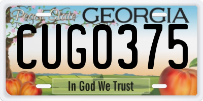 GA license plate CUG0375