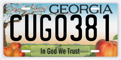 GA license plate CUG0381