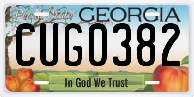 GA license plate CUG0382