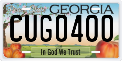 GA license plate CUG0400