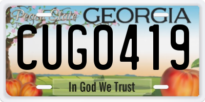 GA license plate CUG0419