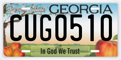 GA license plate CUG0510