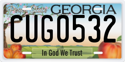 GA license plate CUG0532