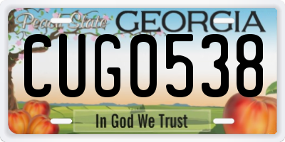 GA license plate CUG0538
