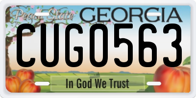 GA license plate CUG0563