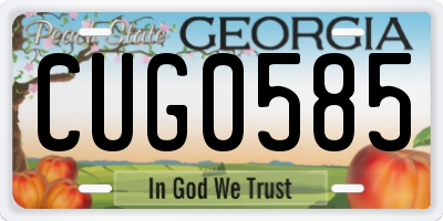 GA license plate CUG0585