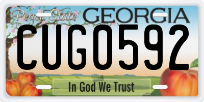 GA license plate CUG0592