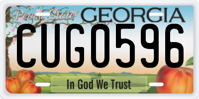 GA license plate CUG0596