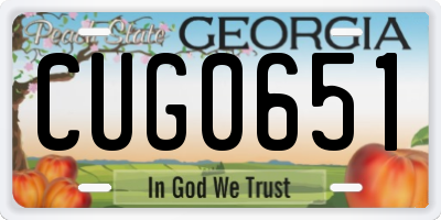 GA license plate CUG0651