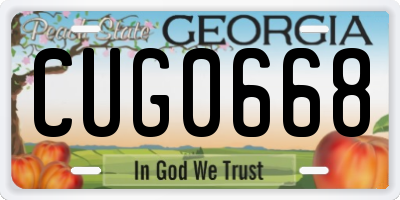 GA license plate CUG0668