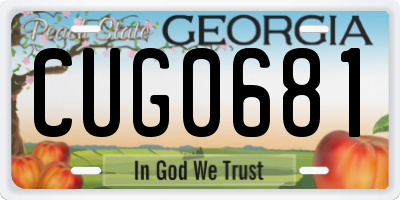 GA license plate CUG0681