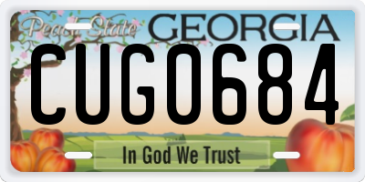 GA license plate CUG0684