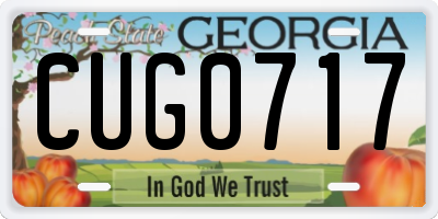 GA license plate CUG0717