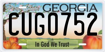 GA license plate CUG0752