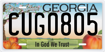 GA license plate CUG0805