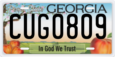 GA license plate CUG0809