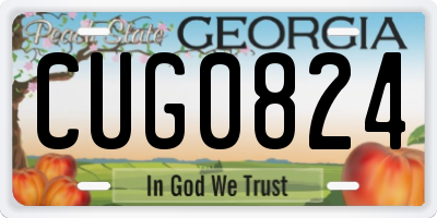 GA license plate CUG0824