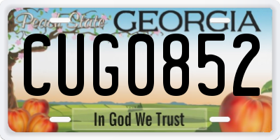 GA license plate CUG0852