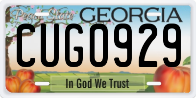 GA license plate CUG0929