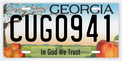 GA license plate CUG0941