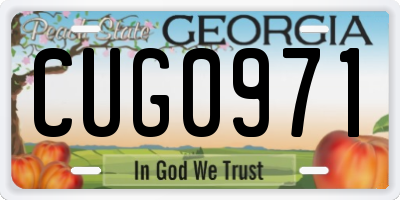 GA license plate CUG0971