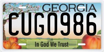 GA license plate CUG0986